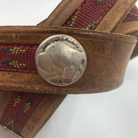 Vintage Leather Buffalo Nickle Belt - Picture 3 of 9